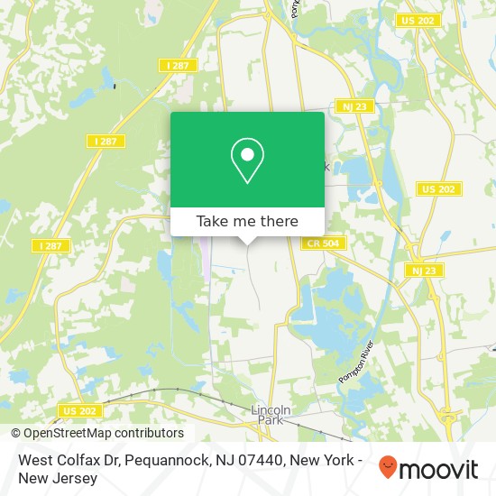 Mapa de West Colfax Dr, Pequannock, NJ 07440