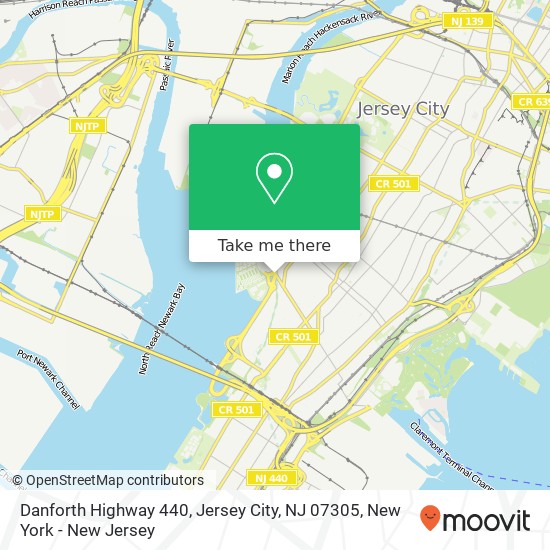 Mapa de Danforth Highway 440, Jersey City, NJ 07305