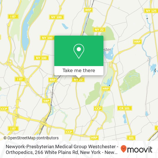 Newyork-Presbyterian Medical Group Westchester - Orthopedics, 266 White Plains Rd map