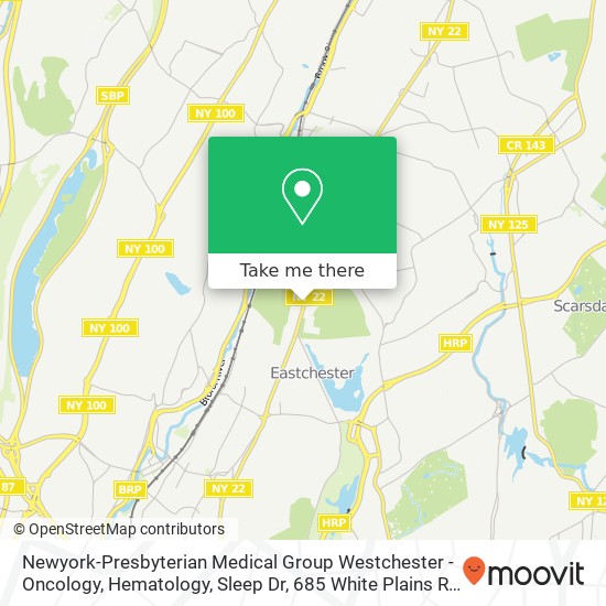 Mapa de Newyork-Presbyterian Medical Group Westchester - Oncology, Hematology, Sleep Dr, 685 White Plains Rd