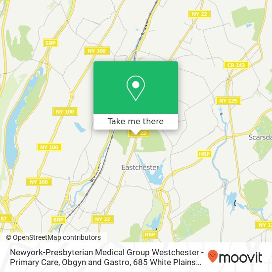 Mapa de Newyork-Presbyterian Medical Group Westchester - Primary Care, Obgyn and Gastro, 685 White Plains Rd
