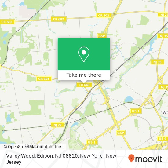 Mapa de Valley Wood, Edison, NJ 08820