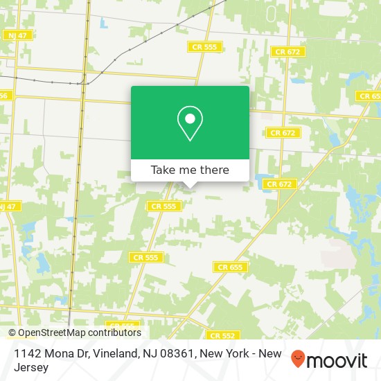 1142 Mona Dr, Vineland, NJ 08361 map