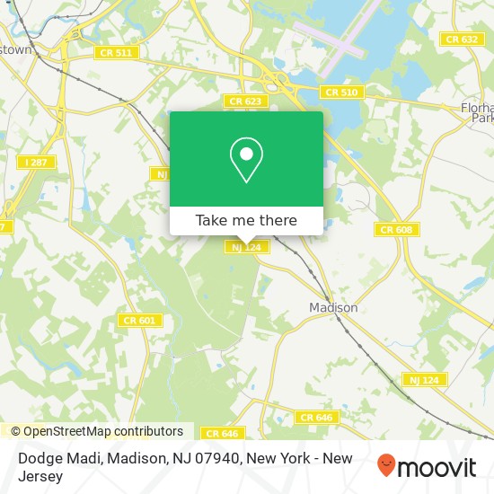 Mapa de Dodge Madi, Madison, NJ 07940