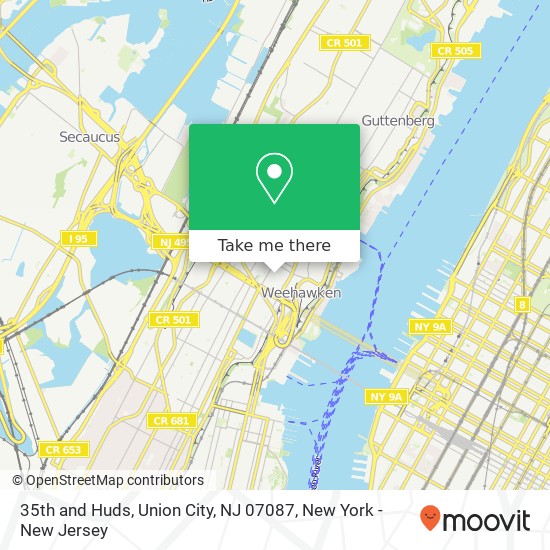 Mapa de 35th and Huds, Union City, NJ 07087