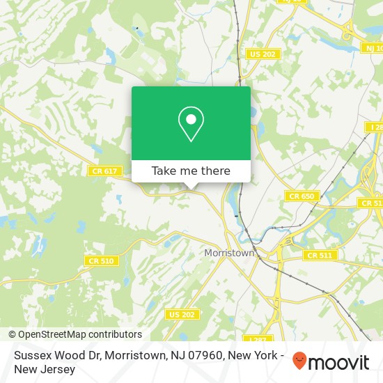 Mapa de Sussex Wood Dr, Morristown, NJ 07960