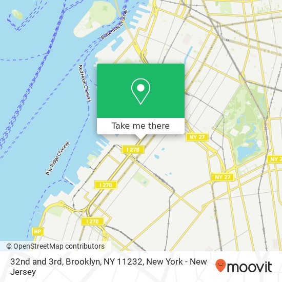 Mapa de 32nd and 3rd, Brooklyn, NY 11232