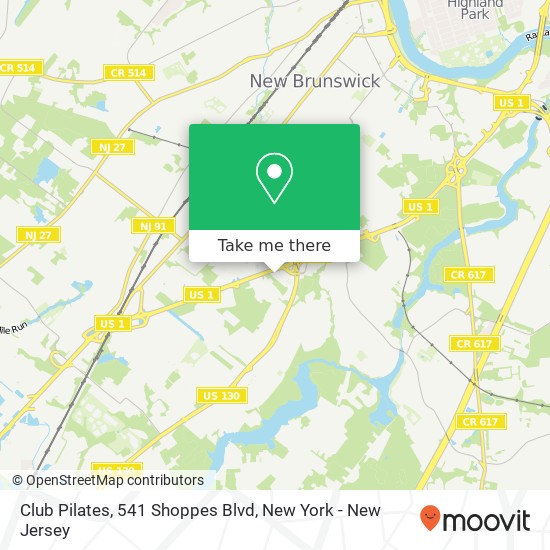 Mapa de Club Pilates, 541 Shoppes Blvd