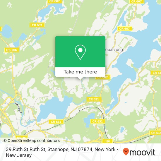 Mapa de 39,Ruth St Ruth St, Stanhope, NJ 07874