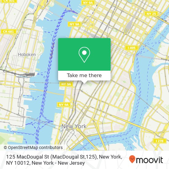 Mapa de 125 MacDougal St (MacDougal St,125), New York, NY 10012