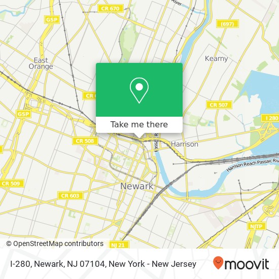 I-280, Newark, NJ 07104 map