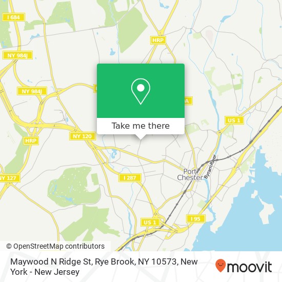 Mapa de Maywood N Ridge St, Rye Brook, NY 10573