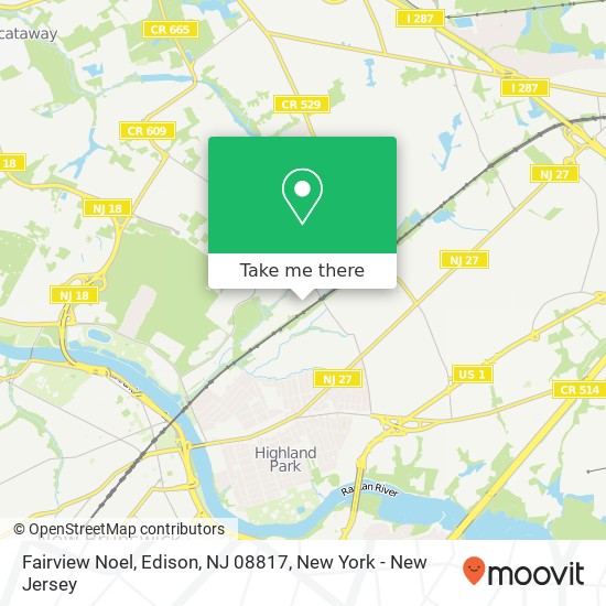 Mapa de Fairview Noel, Edison, NJ 08817