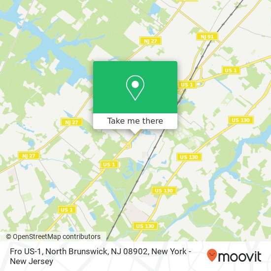 Fro US-1, North Brunswick, NJ 08902 map