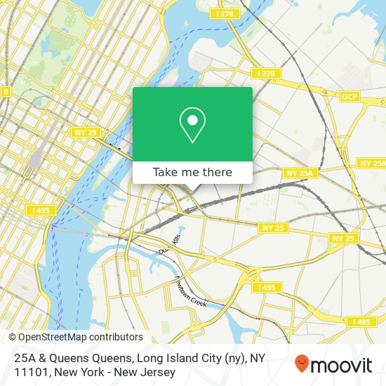 Mapa de 25A & Queens Queens, Long Island City (ny), NY 11101