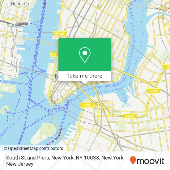 Mapa de South St and Piers, New York, NY 10038