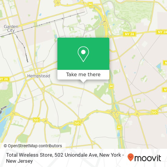 Mapa de Total Wireless Store, 502 Uniondale Ave