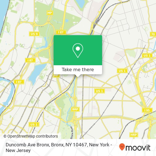 Duncomb Ave Bronx, Bronx, NY 10467 map