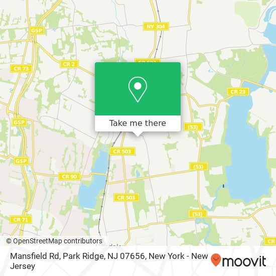 Mapa de Mansfield Rd, Park Ridge, NJ 07656