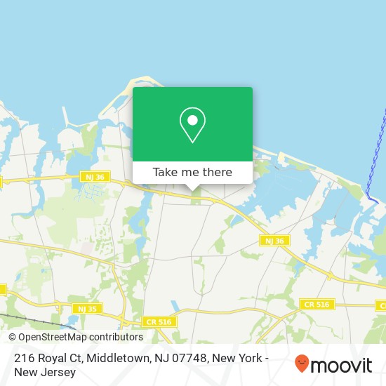Mapa de 216 Royal Ct, Middletown, NJ 07748