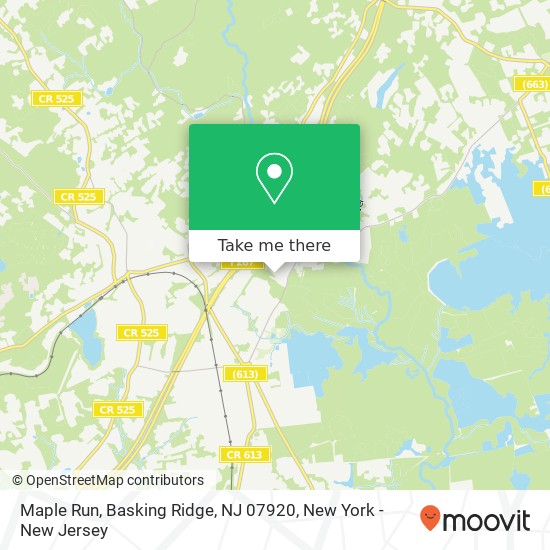 Mapa de Maple Run, Basking Ridge, NJ 07920