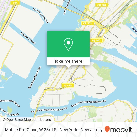 Mapa de Mobile Pro Glass, W 23rd St