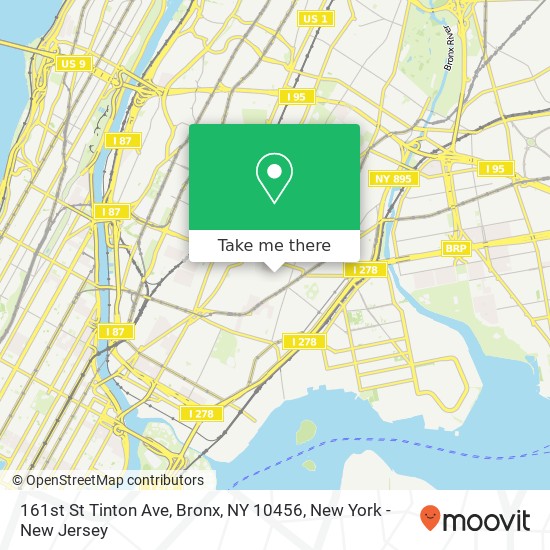 Mapa de 161st St Tinton Ave, Bronx, NY 10456