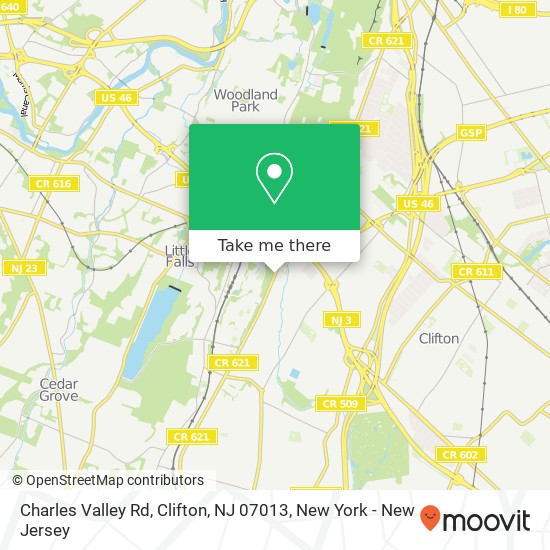 Mapa de Charles Valley Rd, Clifton, NJ 07013