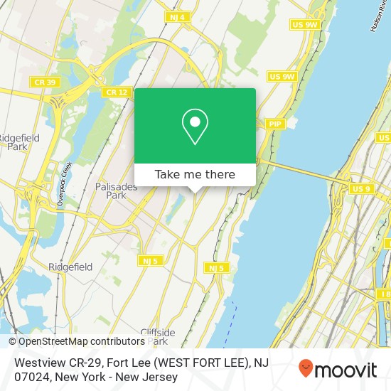 Westview CR-29, Fort Lee (WEST FORT LEE), NJ 07024 map