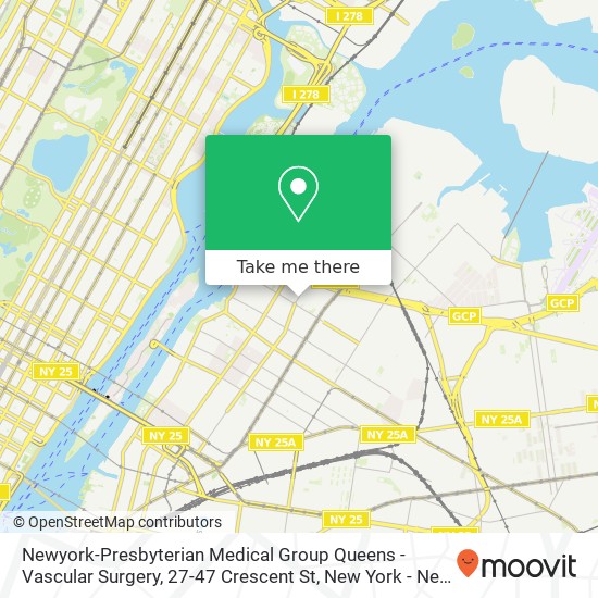 Mapa de Newyork-Presbyterian Medical Group Queens - Vascular Surgery, 27-47 Crescent St