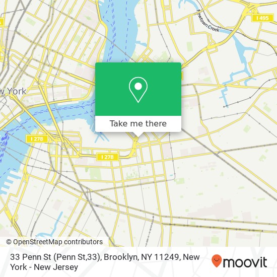 33 Penn St (Penn St,33), Brooklyn, NY 11249 map