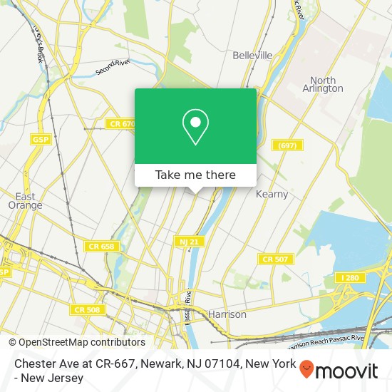 Chester Ave at CR-667, Newark, NJ 07104 map