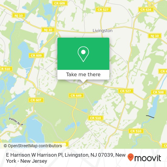 Mapa de E Harrison W Harrison Pl, Livingston, NJ 07039