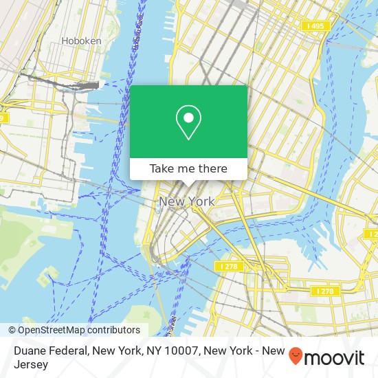 Mapa de Duane Federal, New York, NY 10007