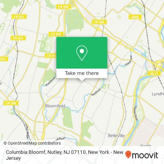 Columbia Bloomf, Nutley, NJ 07110 map