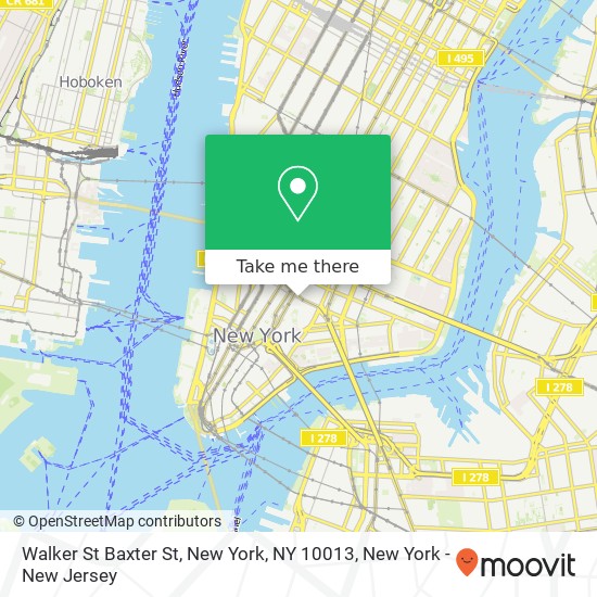 Mapa de Walker St Baxter St, New York, NY 10013