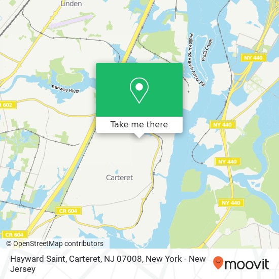 Mapa de Hayward Saint, Carteret, NJ 07008