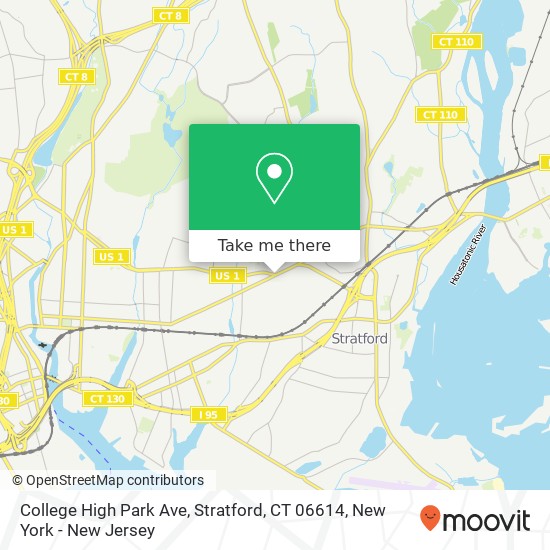 Mapa de College High Park Ave, Stratford, CT 06614