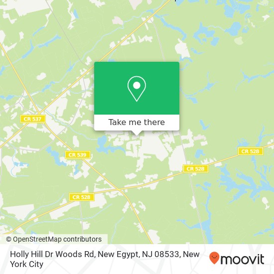 Mapa de Holly Hill Dr Woods Rd, New Egypt, NJ 08533