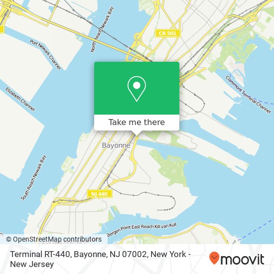 Mapa de Terminal RT-440, Bayonne, NJ 07002