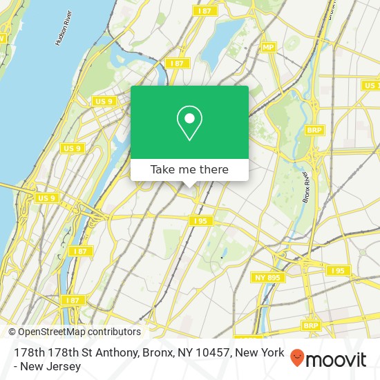 Mapa de 178th 178th St Anthony, Bronx, NY 10457
