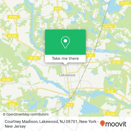 Mapa de Courtney Madison, Lakewood, NJ 08701