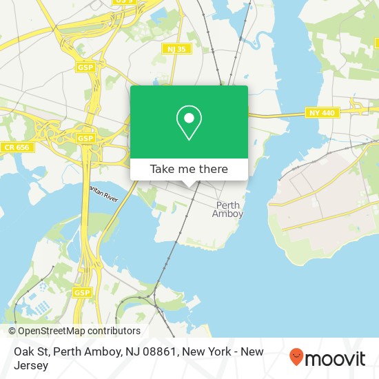 Mapa de Oak St, Perth Amboy, NJ 08861