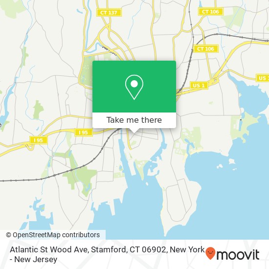 Mapa de Atlantic St Wood Ave, Stamford, CT 06902