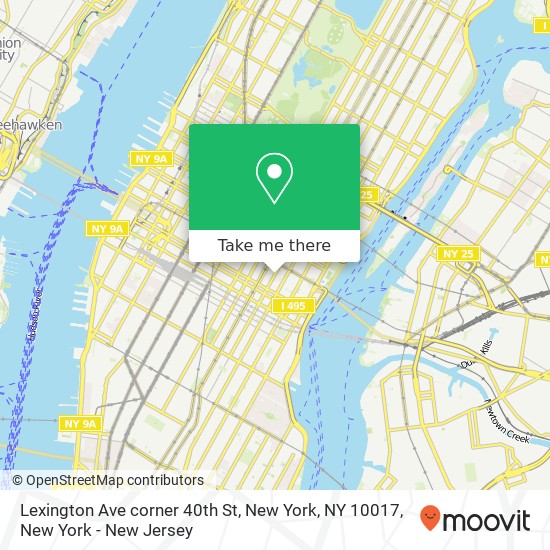 Mapa de Lexington Ave corner 40th St, New York, NY 10017