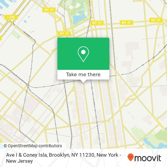 Mapa de Ave I & Coney Isla, Brooklyn, NY 11230