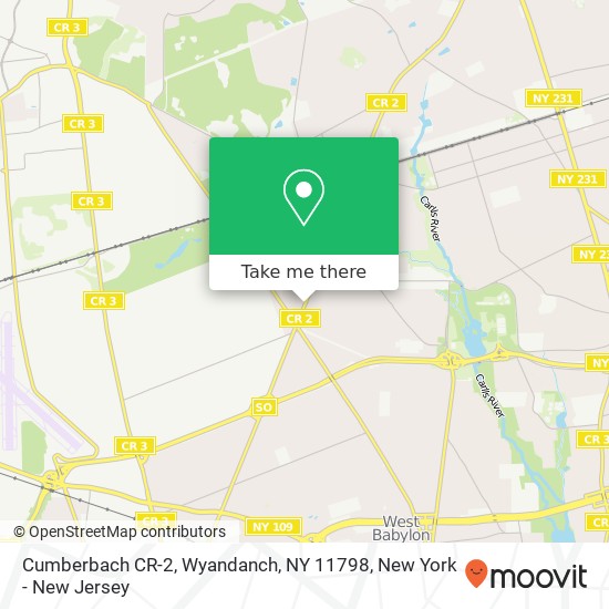 Mapa de Cumberbach CR-2, Wyandanch, NY 11798