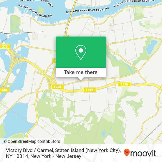 Mapa de Victory Blvd / Carmel, Staten Island (New York City), NY 10314