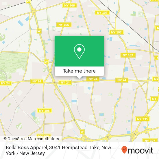 Mapa de Bella Boss Apparel, 3041 Hempstead Tpke