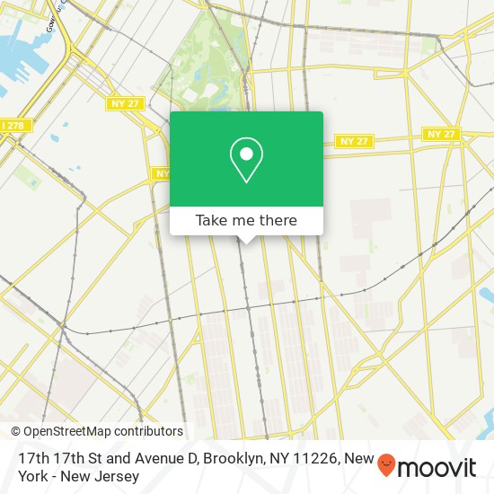 Mapa de 17th 17th St and Avenue D, Brooklyn, NY 11226